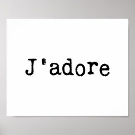 Póster Typewriter J'adore
