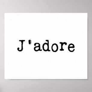 Póster Typewriter J'adore