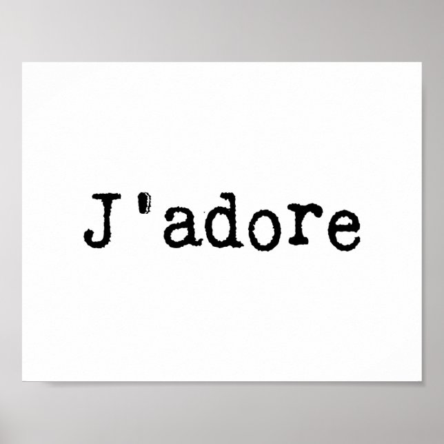 Póster Typewriter J'adore (Frente)
