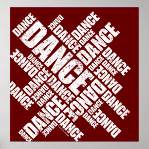Póster Typographic Dance (Distressed) poster
