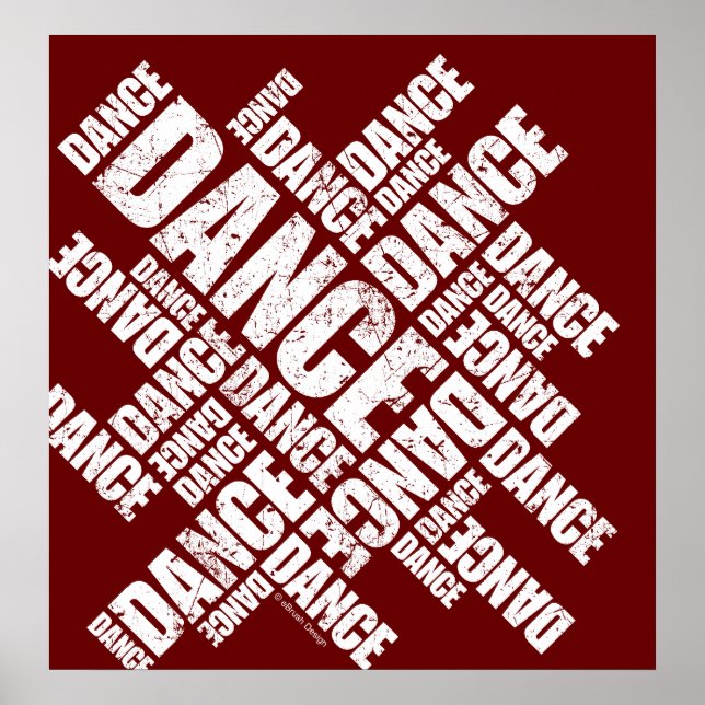 Póster Typographic Dance (Distressed) poster (Frente)