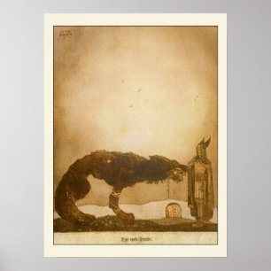 Póster Tyr and Fenrir by John Bauer