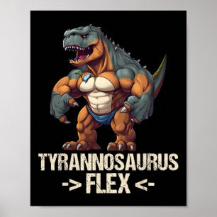 Póster Tyrannosaurus Flex Fitness Gym Bodybuilding Funny