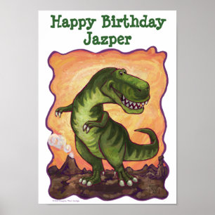 Póster Tyrannosaurus Rex Birthday Party Decoration Poster