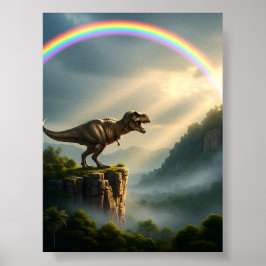 Póster Tyrannosaurus T-Rex Rainbow Poster