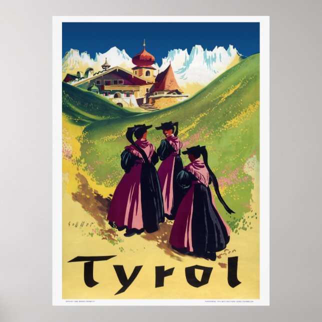 Póster Tyrol Austria Vintage Poster 1947 (Frente)