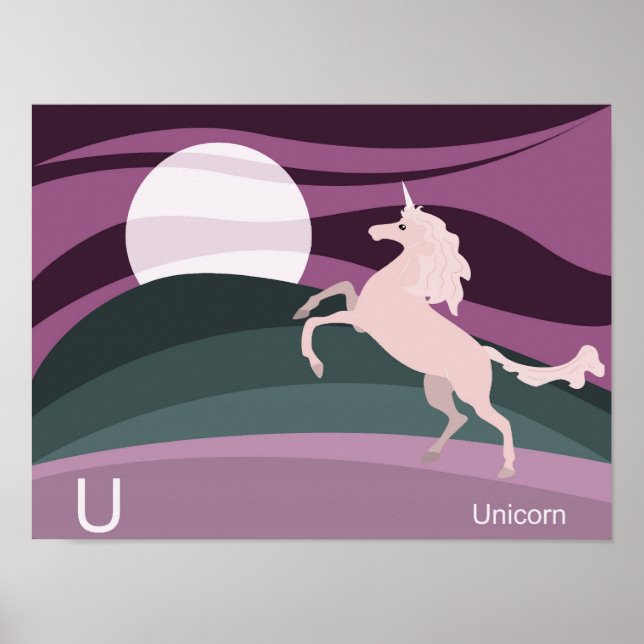Póster U para el Poster unicornio (Frente)