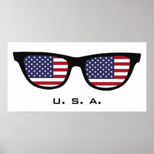 Póster U.S. A. Shades personalizado poster de texto y col
