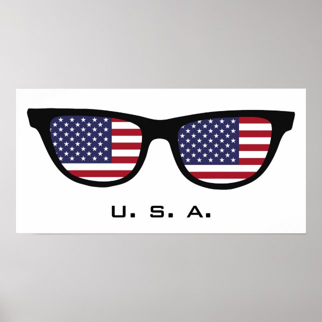 Póster U.S. A. Shades personalizado poster de texto y col (Frente)