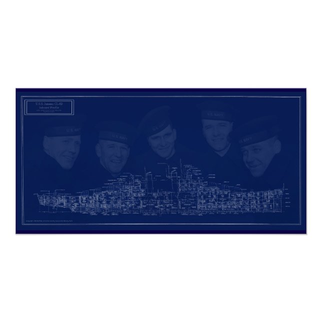 Póster U.S.S. Juneau Blueprint (Anverso)