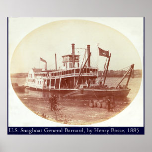 Póster U.S. Snagboat "general Barnard" 1885