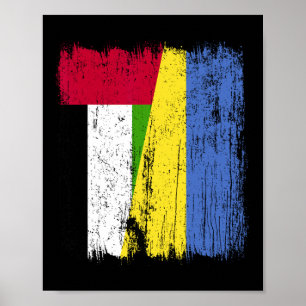 Póster Uae Ucrania Media Bandera Herencia Emiratí Ucrania