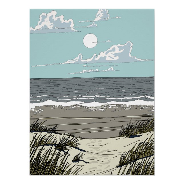 Póster Ubicación de playa de verano (Anverso)