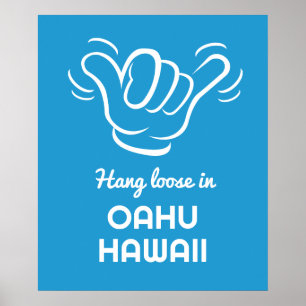 Póster Ubicación del personalizado, Shaka de texto y colo