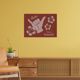 Póster Ubicación del personalizado, Shaka de texto y colo