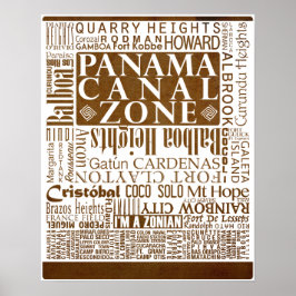 Póster Ubicaciones PCZ en papel antiguo con borde