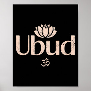Póster Ubud Li Om Espiritual Loto Viaje Meditación Yoga