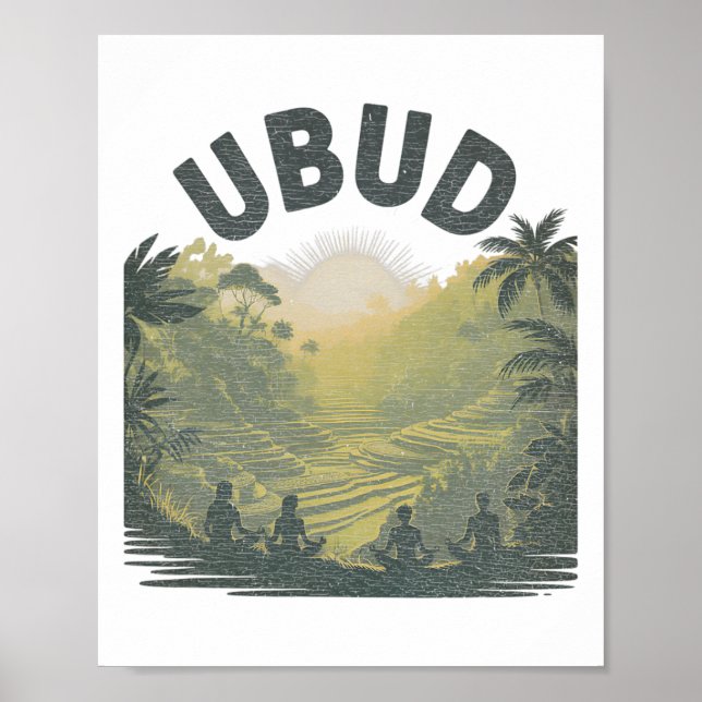 Póster Ubud Li Rice Fields Jungle Meditation Yoga  (Frente)