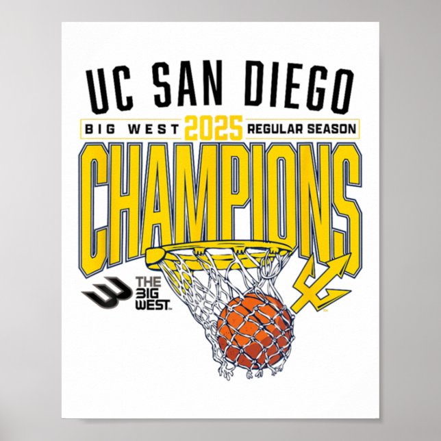 Póster Uc San Diego Tretons 2025 Regular Season Basketbal (Frente)