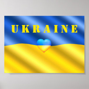 Póster Ucrania - Apoyo - Paz Libertad - Bandera Ucraniana