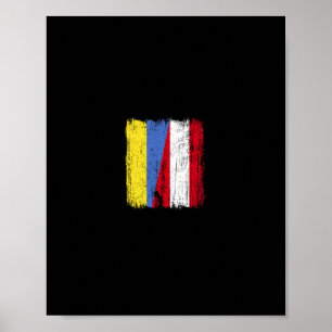 Póster Ucrania Austria Media Bandera Herencia ucraniana a
