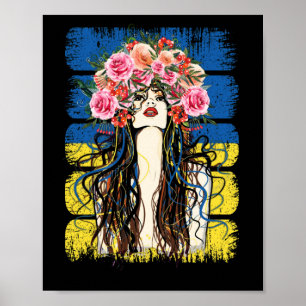 Póster Ucrania Bandera de moda pueblo Girón ucraniano