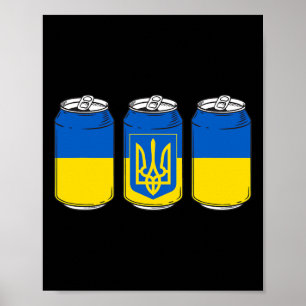 Póster Ucrania Bandera de Ucrania Pivo Ussr Lata de cerve