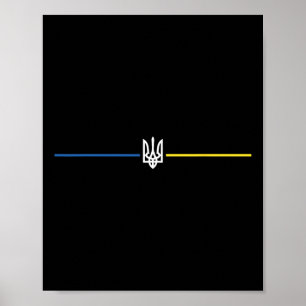 Póster Ucrania Bandera Ucraniana Tryzub Militar 
