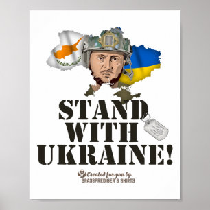 Póster Ucrania Chipre Banderas Selenskyj Me pongo del lad