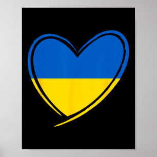 Póster Ucrania Corazón Bandera ucraniana Patriótico Hombr