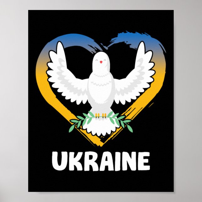 Póster Ucrania Cosaco ucraniano Kiev Patria Corazón Palom (Frente)