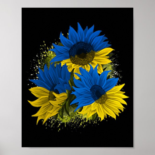Póster Ucrania del girasol: bandera de la paz de Ucrania (Frente)