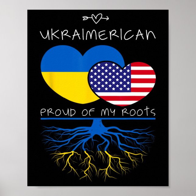 Póster Ucrania EE. UU. Orgulloso De Ambos Países Ukraimer (Frente)