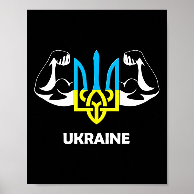Póster ¡Ucrania es poder! Emblema de Ucrania. Tridente. 1 (Frente)