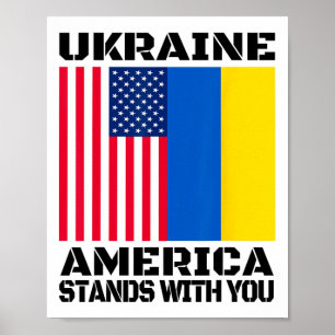 Póster Ucrania Estados Unidos está contigo Apoyo american