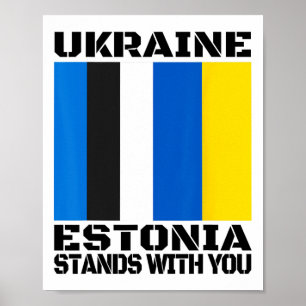 Póster Ucrania Estonia Está Contigo Soporte Estonio F