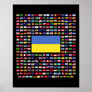 Póster Ucrania Explorando Banderas del Mundo 