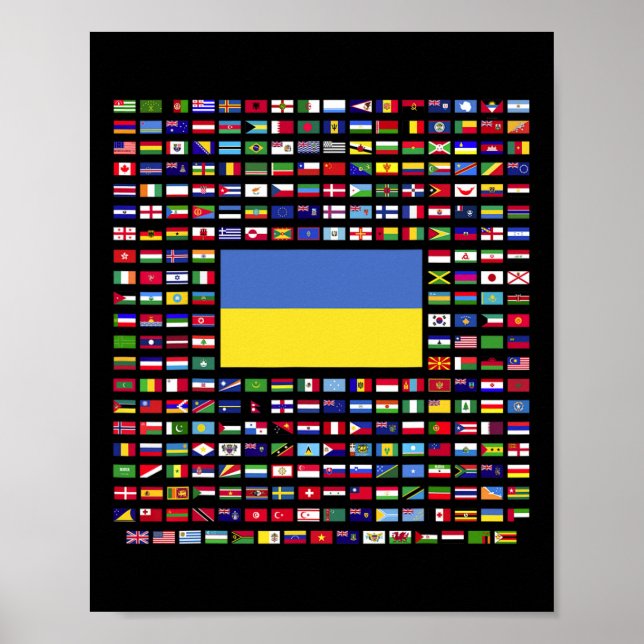 Póster Ucrania Explorando Banderas del Mundo  (Frente)