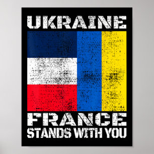 Póster Ucrania Francia Está Contigo Bandera De Apoyo Fran