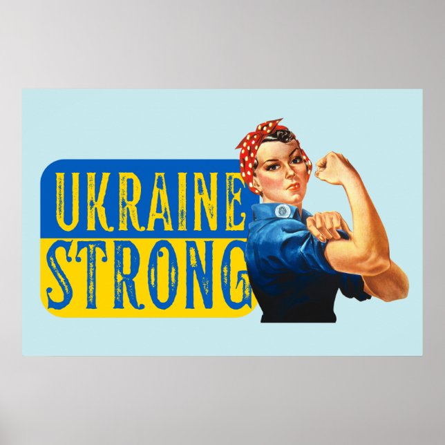 Póster Ucrania fuerte Rosie the Riveter (Frente)