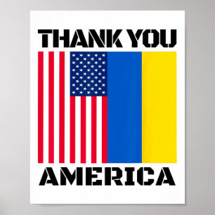 Póster Ucrania Gracias América Apoyo Americano