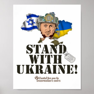 Póster Ucrania Israel Banderas Selenskyj Apoya a Ucrania