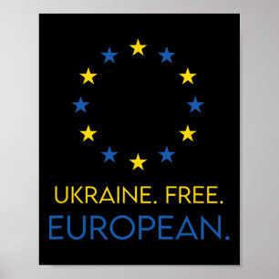 Póster Ucrania. Libre. Europea. - Apoya el Futuro en Euro