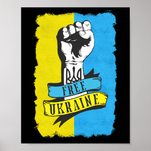Póster Ucrania Libre Yo Apoyo La Bandera De Ucrania Apoyo