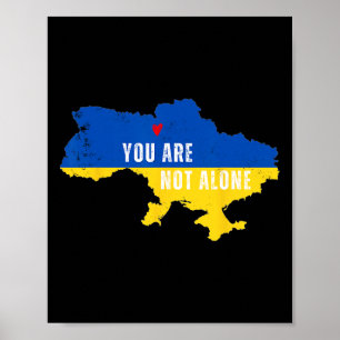 Póster Ucrania No Estás Solo Mapa de Kiev Apoyo Ucraniano