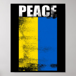 Póster Ucrania para hombres bandera paz de pie con Unkrai