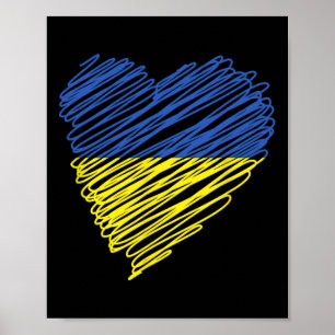 Póster Ucrania Paz Corazón Unidad Conciencia Empoderamien