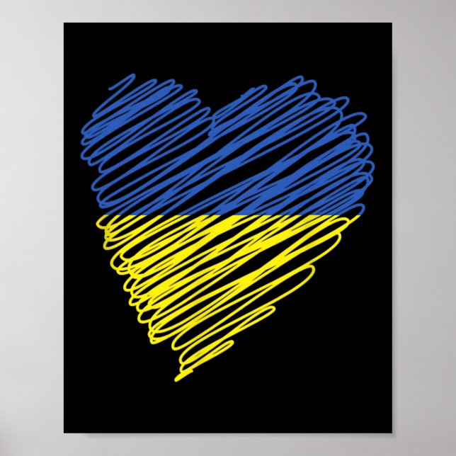Póster Ucrania Paz Corazón Unidad Conciencia Empoderamien (Frente)