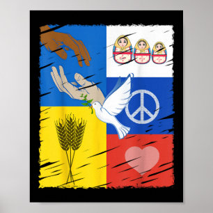 Póster Ucrania Rusia: La paz se adueña de la amistad inte