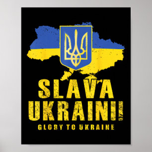 Póster Ucrania Slava Ukraini Tryzub Gloria a Ucrania Band